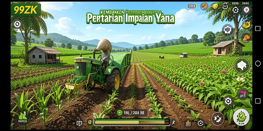 Tampilan menarik dari gameplay 99ZK dengan aktivitas pertanian.