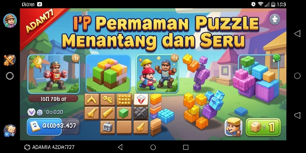 Screenshot utama ADAM77 menampilkan gameplay menantang dari puzzle yang menarik.