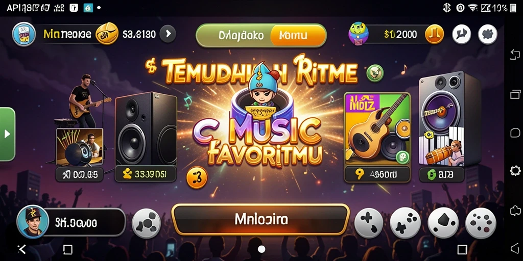 Screenshot menampilkan gameplay menarik API77 dengan fitur musik interaktif.