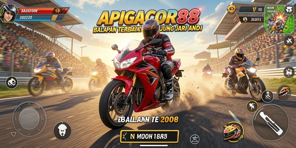 Gameplay menarik dari balapan motor yang mendebarkan.