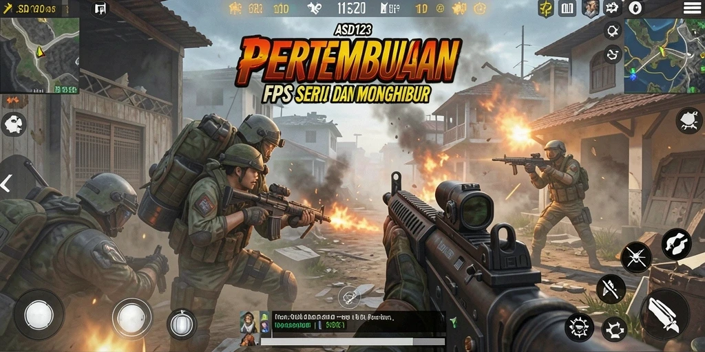Screenshot dari gameplay intens di ASD123 dengan aksi pertempuran yang seru.