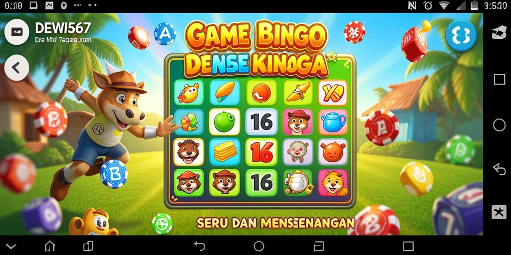 Tampilan gameplay Bingo yang penuh warna dan menyenangkan.