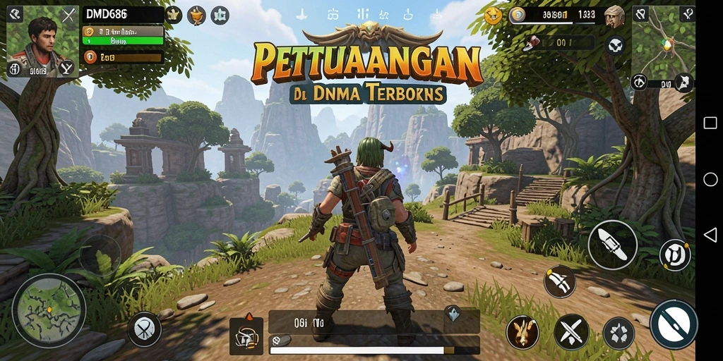 Screenshot gameplay DMD686 menampilkan dunia terbuka yang luas dan interaktif.