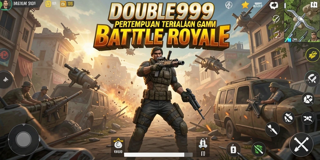 Tampilan gameplay DOUBLE999 yang mendebarkan dalam pertempuran Battle Royale.