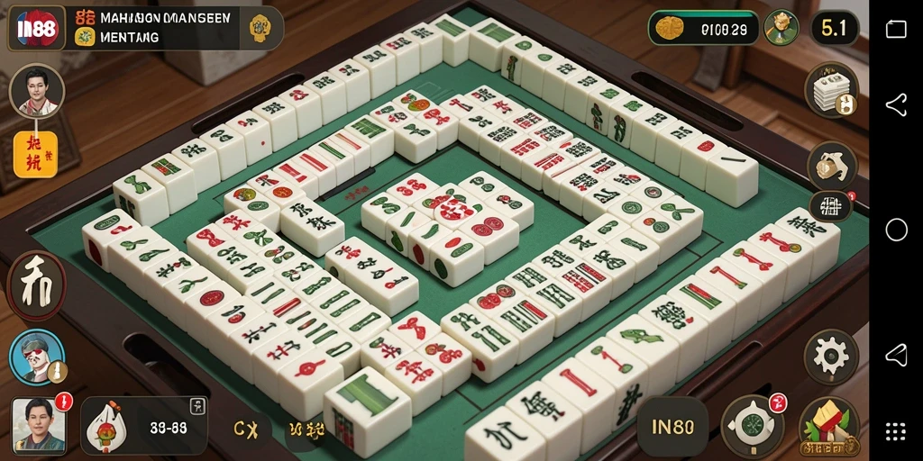 Tampilan gameplay IN88 dengan grafis Mahjong yang menarik.