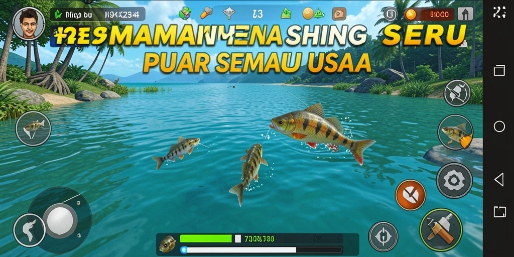 Screenshot gameplay K234 menunjukkan pengalaman memancing yang menarik dan realistis.