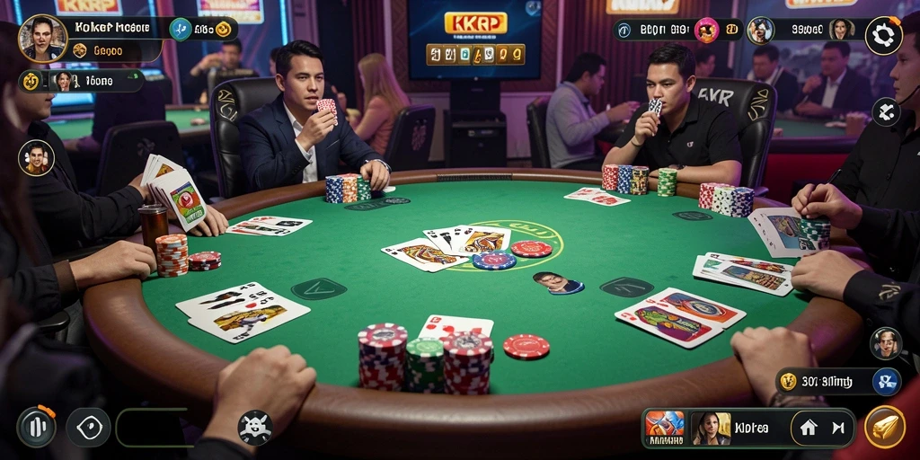 Tampilan gameplay <strong>KKRP</strong> yang menarik dan seru saat bermain poker.