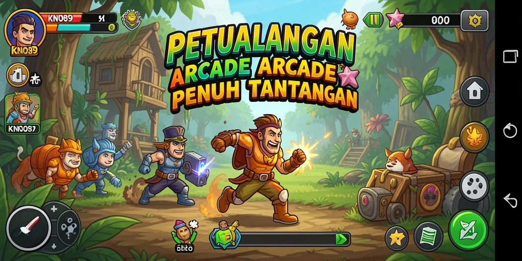 Screenshot gameplay KNO89 menampilkan aksi penuh tantangan dan karakter yang menarik.