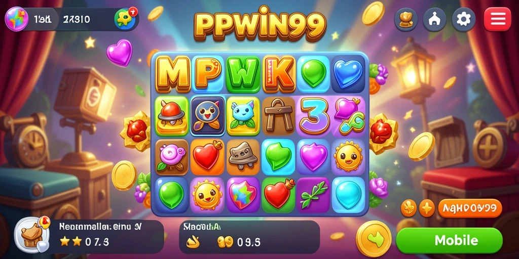 Screenshot gameplay PPWIN99 menampilkan aksi seru dan kombinasikan elemen Match-3.