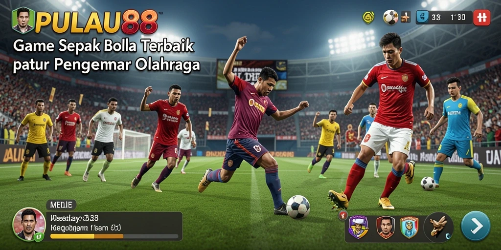 Tangkapan layar PULAU88 menampilkan gameplay sepak bola yang seru.