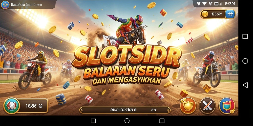 Screenshot gameplay SLOTSIDR yang menunjukkan balapan yang menegangkan.
