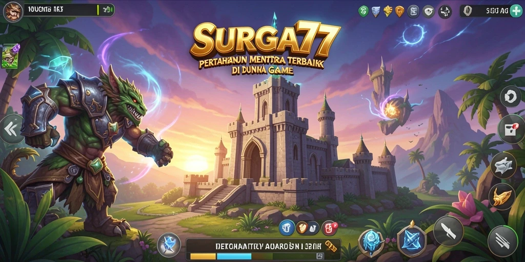 Menampilkan aksi menara pertahanan dalam SURGA77 yang menantang.