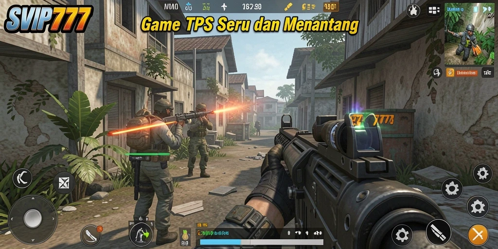 Screenshot gameplay SVIP777 dengan aksi pertempuran yang intens.