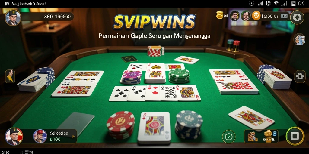 Tampilan gameplay seru dari SVIPWINS dengan suasana bermain Gaple yang menyenangkan.