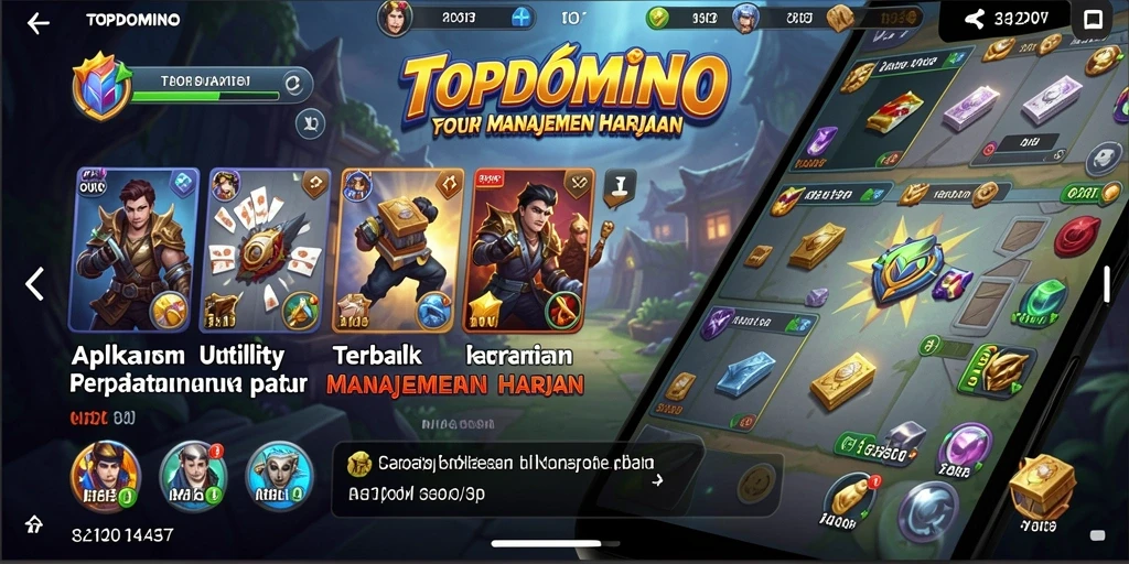 Tampilan antarmuka utama aplikasi TOPDOMINO dengan fitur manajemen sehari-hari.