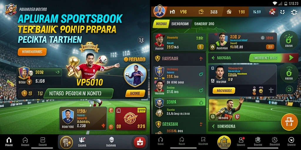 Tampilan utama V98 dengan berbagai opsi taruhan olahraga.